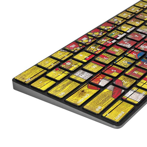 Spain Flag Dark Wood Magic Keyboard with Numeric Keypad Skin